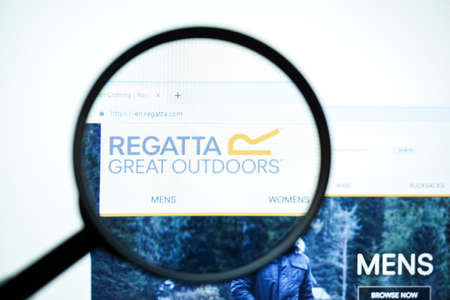 Miami, Florida, USA - 01 July 2020: Official website, homepage of Regatta logo visible on display screenのeditorial素材