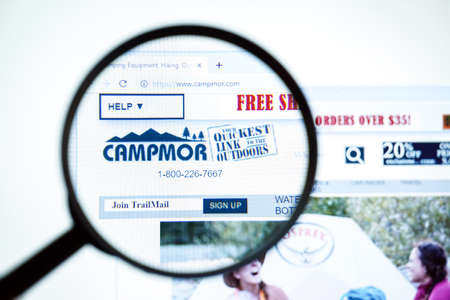 Miami, Florida, USA - 01 July 2020: Official website, homepage of Campmor logo visible on display screenのeditorial素材