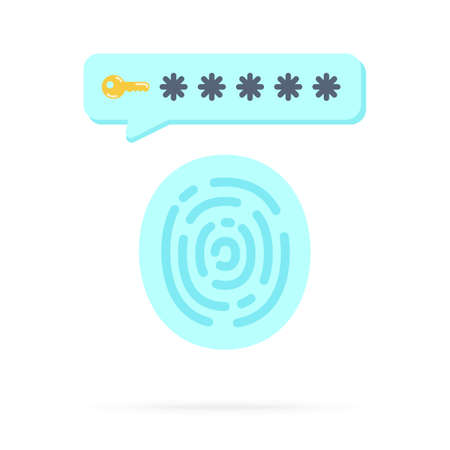 Blue digital fingerprint passwordのイラスト素材