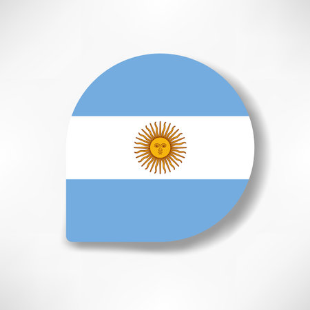 Argentina drop flag icon with shadow on white background.のイラスト素材