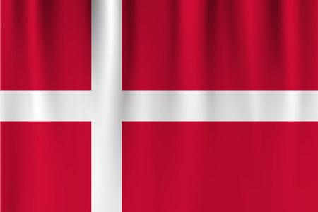 Vector flag of Denmark. Denmark waving flag background.のイラスト素材