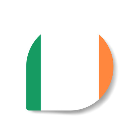 Ireland drop flag icon with shadow on white background.のイラスト素材