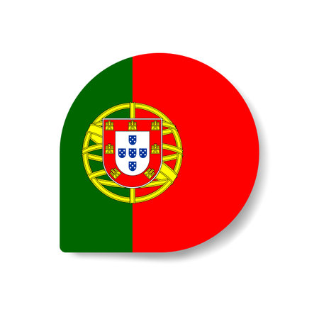 Portugal drop flag icon with shadow on white background.のイラスト素材