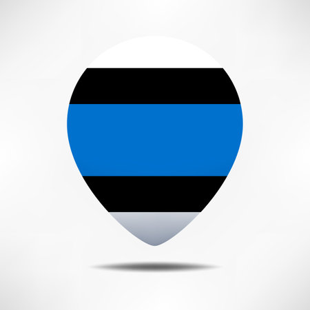 Estonia map pointers flag with shadow. Pin flagのイラスト素材