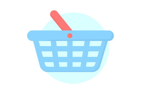 Blue and red shopping backet. Shopping flat style icons in red and blue colorsのイラスト素材