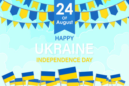 Ukraine happy independence day greeting card, bannerのイラスト素材