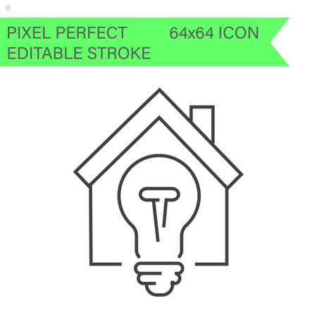 House. Home icon. ecology icons .Editable Stroke. 64x64 Pixel Perfect.のイラスト素材