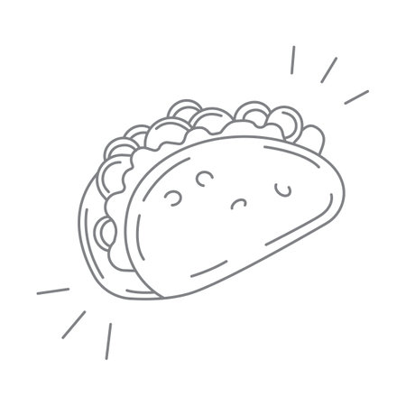 burito color icon vector isolated on white background. line art, editable stroke.のイラスト素材