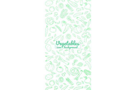 Vegetables line icons Illustration for backgrounds, card, posters, banners. Vertical background. Vector icons.のイラスト素材