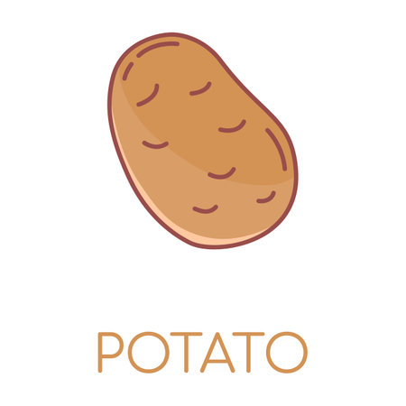 Patota vegetable lcolored icons illustrationのイラスト素材