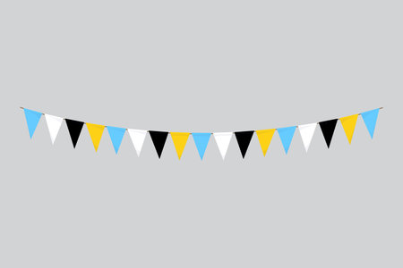 Flags isolated. Saint Lucia paper bunting. flags birthday, anniversary, celebrate event.のイラスト素材