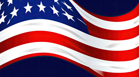 breathtaking backdrop with the iconic American flag aesthetic. Its vibrant colors and iconic style create a visually stunning backdrop for a wide range of design projects. illustration created by Generative AIの素材