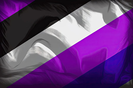 Celebrate the spirit of inclusivity and acceptance with the captivating image of the waving demisexual pride LGBT flag. These flags symbolize the journey towards equality and empowerment. illustration created by Generative AIの素材