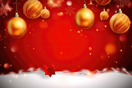 Elevate your Christmas designs with this charming image, showcasing festive ball ornaments that beautifully complement the open area designated for your text. copyspace. illustration created by Generative AIの素材