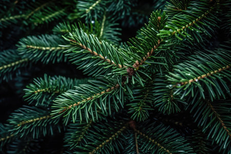 Greenery from a Christmas tree adorned with ornaments sets a joyful and festive tone, perfect for holiday visuals. illustration created by Generative AIの素材