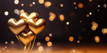 Elevate your event with heart-shaped balloons, leaving ample room for you to add your own meaningful messages and wishes. copy space. illustration created by Generative AIの素材