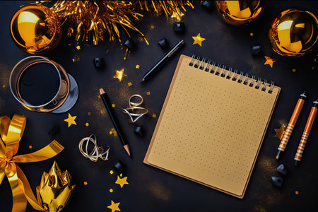 Capture the holiday spirit with this Christmas-themed tablet featuring a blank sheet of paper and a pen, ideal for crafting heartfelt holiday messages, plans for the future. illustration created by Generative AIの素材