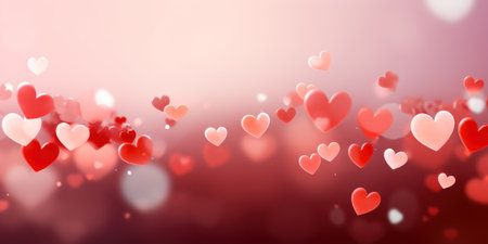 Ignite Creative Passion with this abstract festive background adorned with hearts, creating a vibrant canvas for artistic endeavors. Let the passion of love infuse your creative expressions in this festive atmosphere.の素材