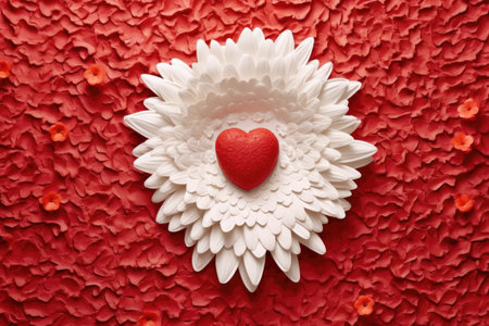 Explore abstract love artistry with this festive background, a canvas for creative romantic design projects. Featuring a red heart and an abstract plaster composition, this backdrop adds a touch of artistic celebration to your endeavors, making it perfect for expressing love in a uniquely creative way.の素材