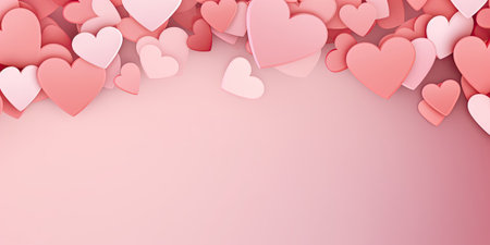 Celebrate Valentine's Day with heartfelt joy using our abstract background showcasing pink hearts. The elegant and charming atmosphere of this romantic design creates a perfect backdrop for warm wishes and creative projects.の素材