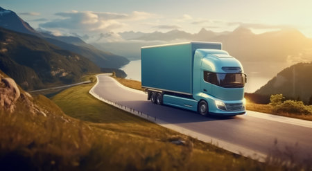 Embark on a journey of efficiency with our modern truck, symbolizing top-notch transportation solutions. Trust us for reliable and secure delivery of your valuable goods.の素材