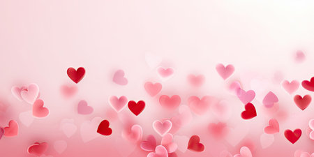 Create cherished moments with our romantic background for Valentine's Day, adorned with red and pink hearts. The dreamlike celebration and spirited affection make it the perfect canvas for your warm wishes.の素材