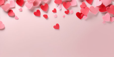 Immerse yourself in a vibrant romance with our Valentine's Day celebration background, featuring red and pink hearts. The stylish sentiments and festive atmosphere set the stage for your heartfelt creative projects.の素材