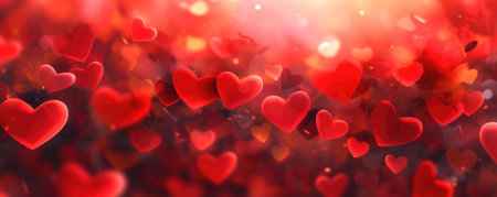 Express your affection with our festive background for Valentine's Day, showcasing red hearts. The passionate design and magical moments create a dreamlike celebration for your creative projects.の素材