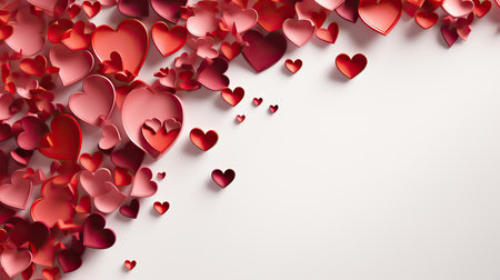 Express your love with style using our festive background for Valentine's Day, adorned with red hearts. The affectionate design and elegant atmosphere create a captivating canvas for your warm wishes.の素材
