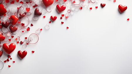 Indulge in a radiant love celebration with our Valentine's Day background, featuring red hearts. The stylish sentiments and heartfelt imagery create an enchanting atmosphere for your creative projects.の素材