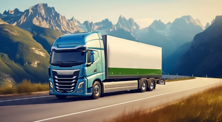 Experience the epitome of modern trucking, combining speed and security for your cargo. Choose our services for a reliable and efficient transportation solution.の素材
