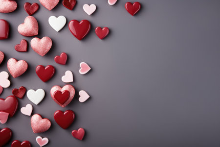 Cherish the warmth of love with our festive background for Valentine's Day, adorned with red, white and pink hearts. The imaginative atmosphere and love-filled ambiance provide an ideal canvas for your creative expressions.の素材