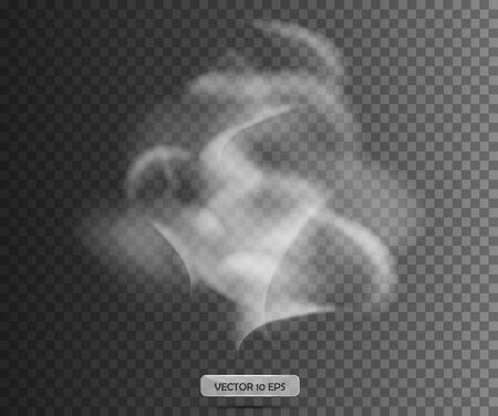 Smoke with black transparent background. Overlay. Vector illustration. Grey abstract smoke isolated. Transparent elements collection set. Eps10.のイラスト素材