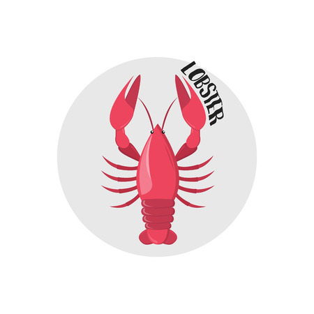 Lobster. Vector illustration. Pink lobster icon isolated on white background.のイラスト素材
