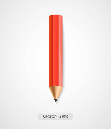 Pencil icon isolated. Vector illustration. Red pencil logo concept editable.のイラスト素材