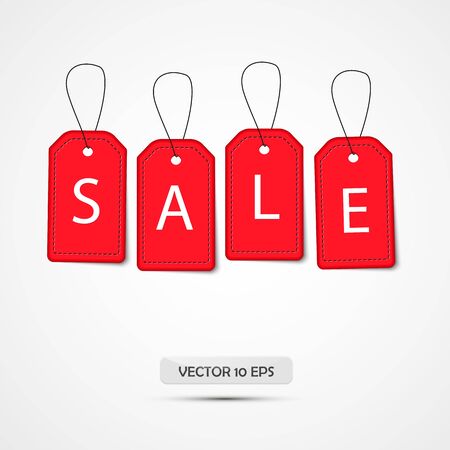 Sale banner. Isolated on white. Vector illustration. Red Sale tags. Best price, special offerのイラスト素材