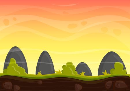 Landscape. vector illustration Nature background. Evening or morningのイラスト素材