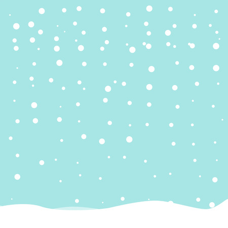 Snow on blue background. Vector. Flying snowflakes and lying snow on a light blue background. Abstract snowflakes. Falling snow. Eps10.のイラスト素材