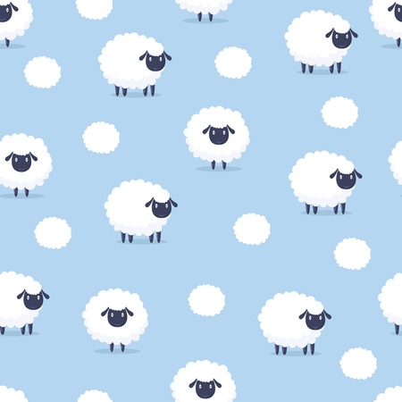 Cartoon sheep seamless pattern.のイラスト素材