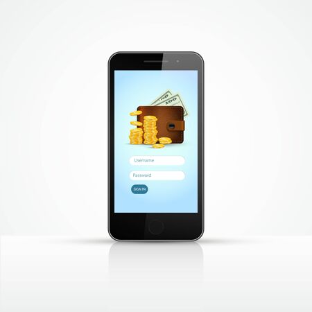 Smartphone. Online banking concept. Vector illustration Isolatedのイラスト素材