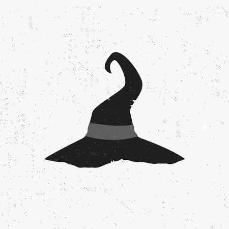 Halloween witch hat. Isolated on white. Vector illustrationのイラスト素材