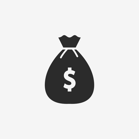 Money bag icon. Isolated on white.のイラスト素材