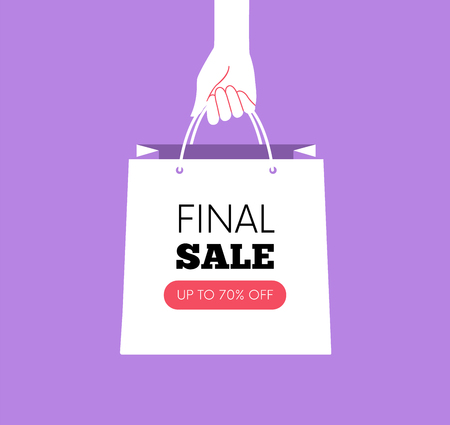 Hand holding Shopping bag.のイラスト素材