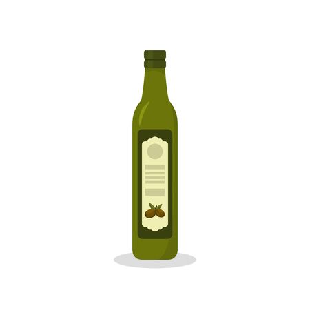 Olive oil. Flat icon. Isolated. Olive oil bottle. Vectorのイラスト素材