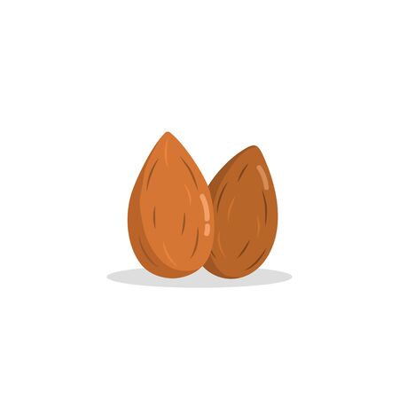 Almond. Flat icon. Almond nut icon. Vectorのイラスト素材