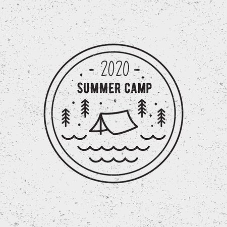 Let s go camping logo. Camping emblem. Vector illustrationのイラスト素材