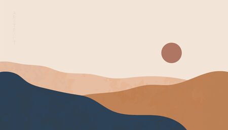 Abstract nature landscspe. Geometric minimal mountains illustration. Vectorのイラスト素材