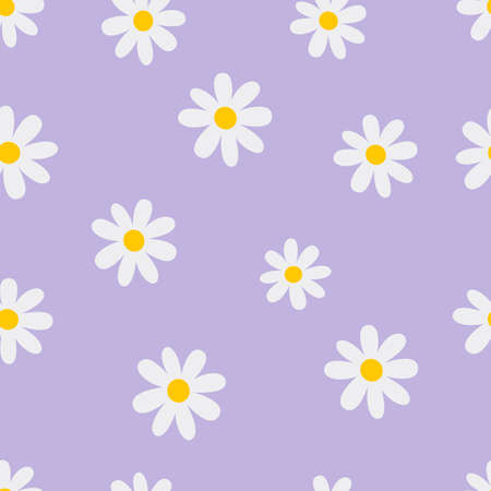 Flowers. Florar seamless pattern. Purple background. Vector
