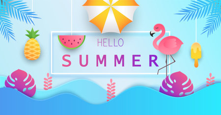 Summer sale background layout for banners. Vector illustration.