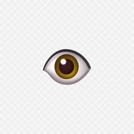 Eye icon. Isolated on white. Realistic 3d simple eyeのイラスト素材